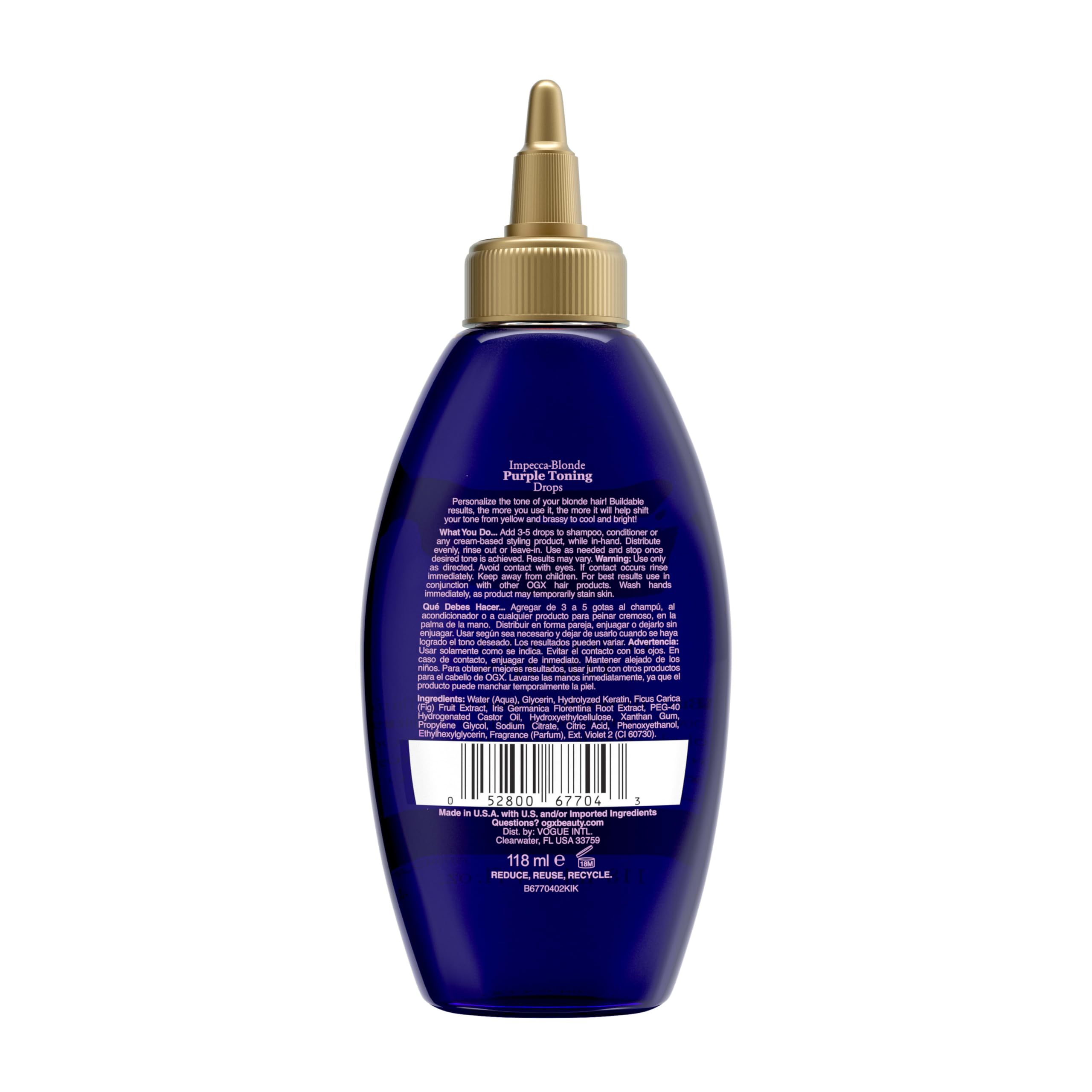 Avec le shampoing violet OGX, complément idéal pour blond