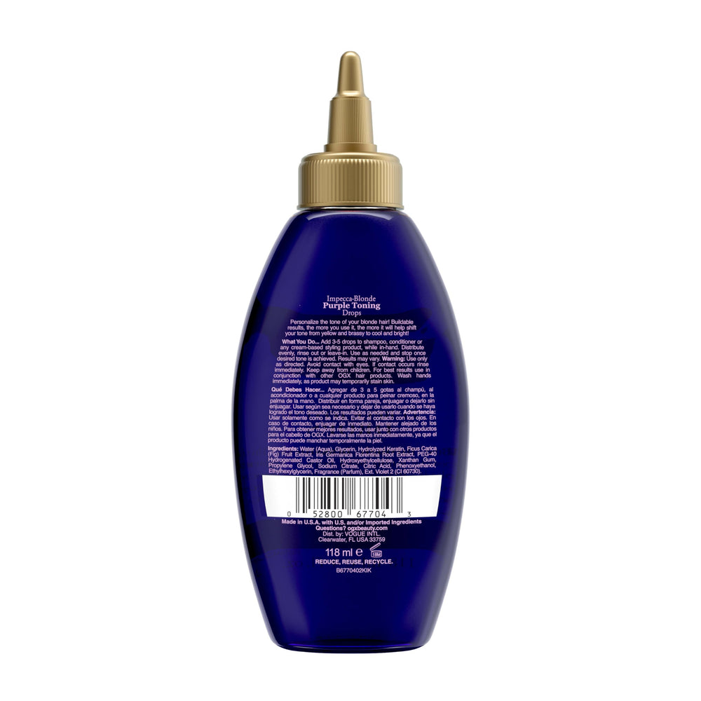 Avec le shampoing violet OGX, complément idéal pour blond