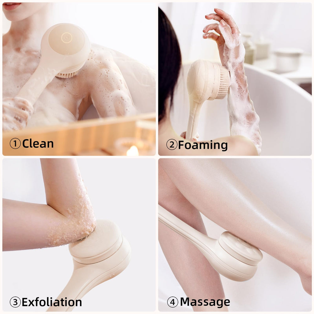 Oh,XIYU brosse-corps-électrique avec tête longue pour zones difficiles