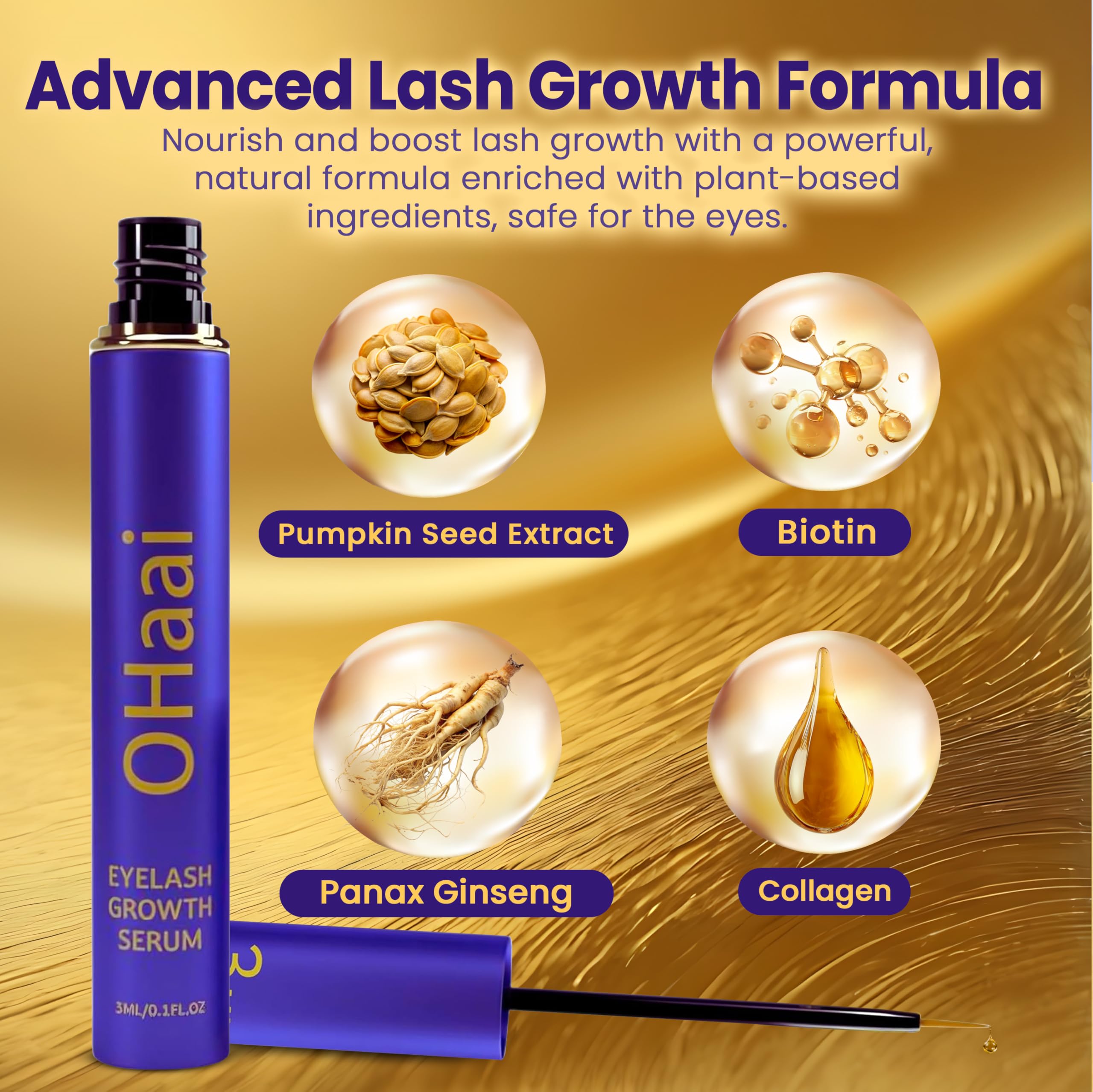 OHaai Sérum Cils – nutriments végétaux pour des cils sains