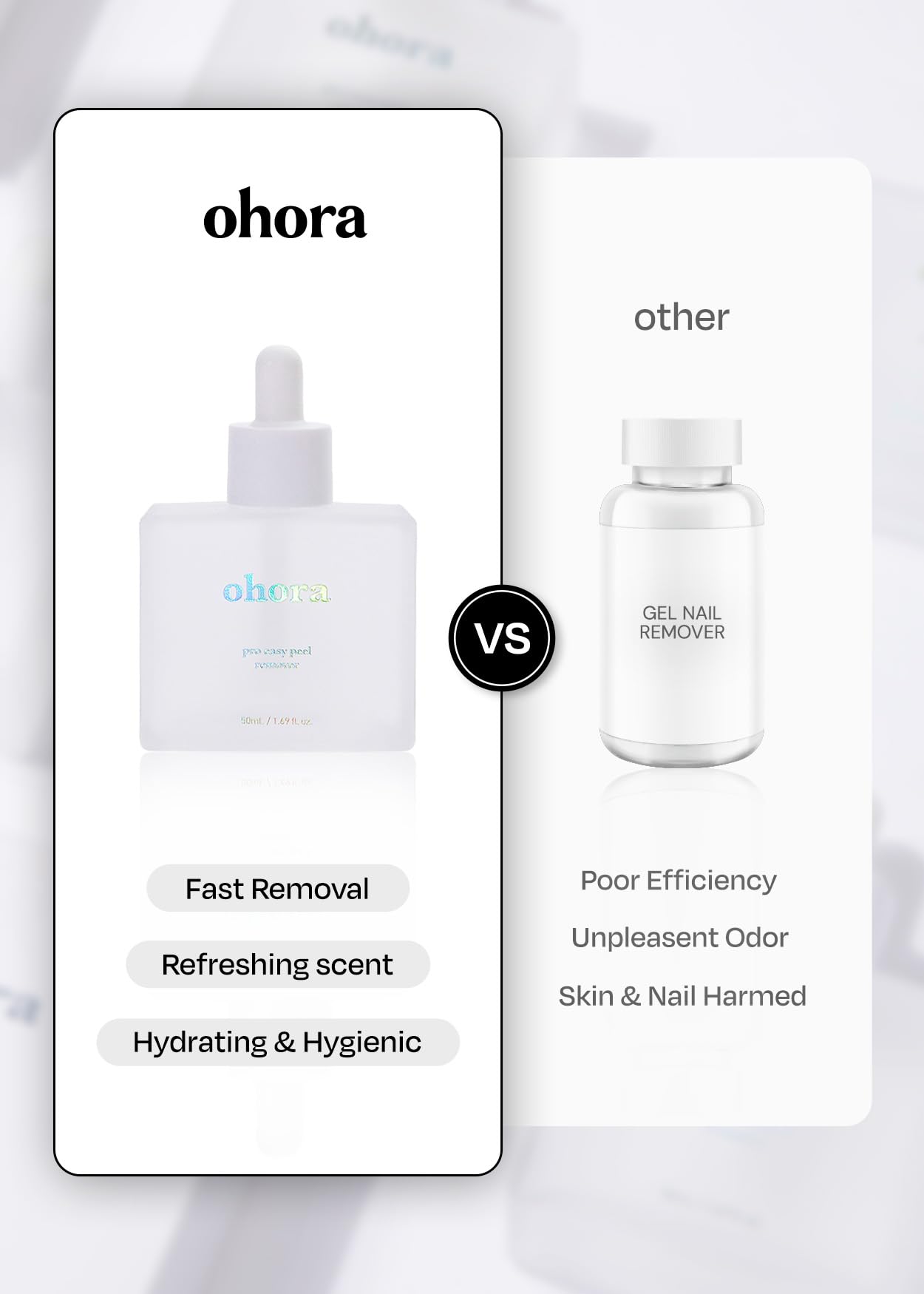 Ohhora Care Easy Peel Remover – pipette hygiénique facilite l’application sans gâchis.