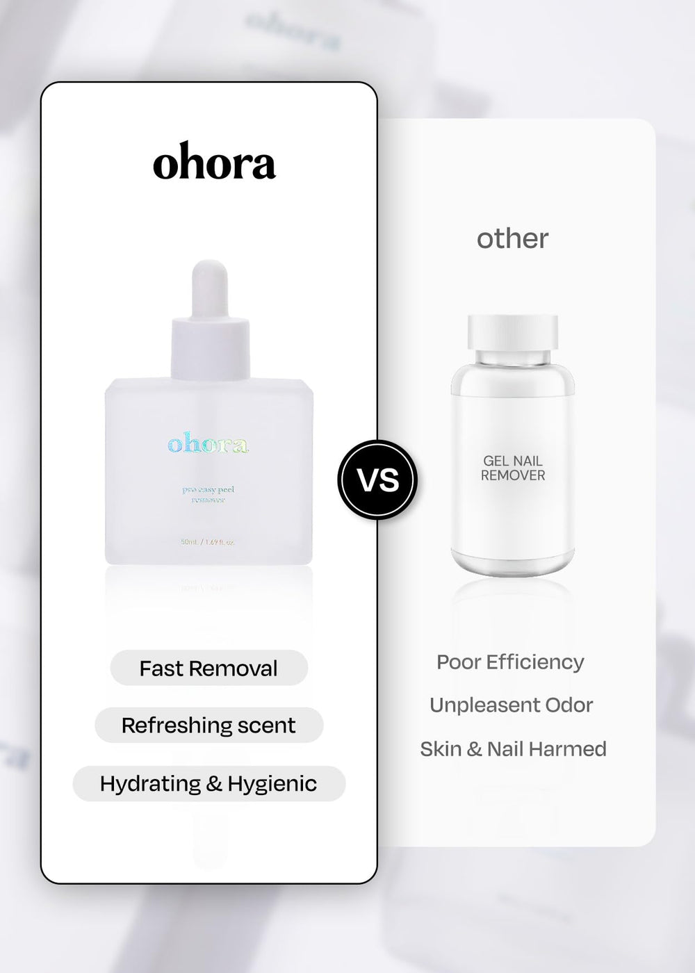 Ohhora Care Easy Peel Remover – pipette hygiénique facilite l’application sans gâchis.