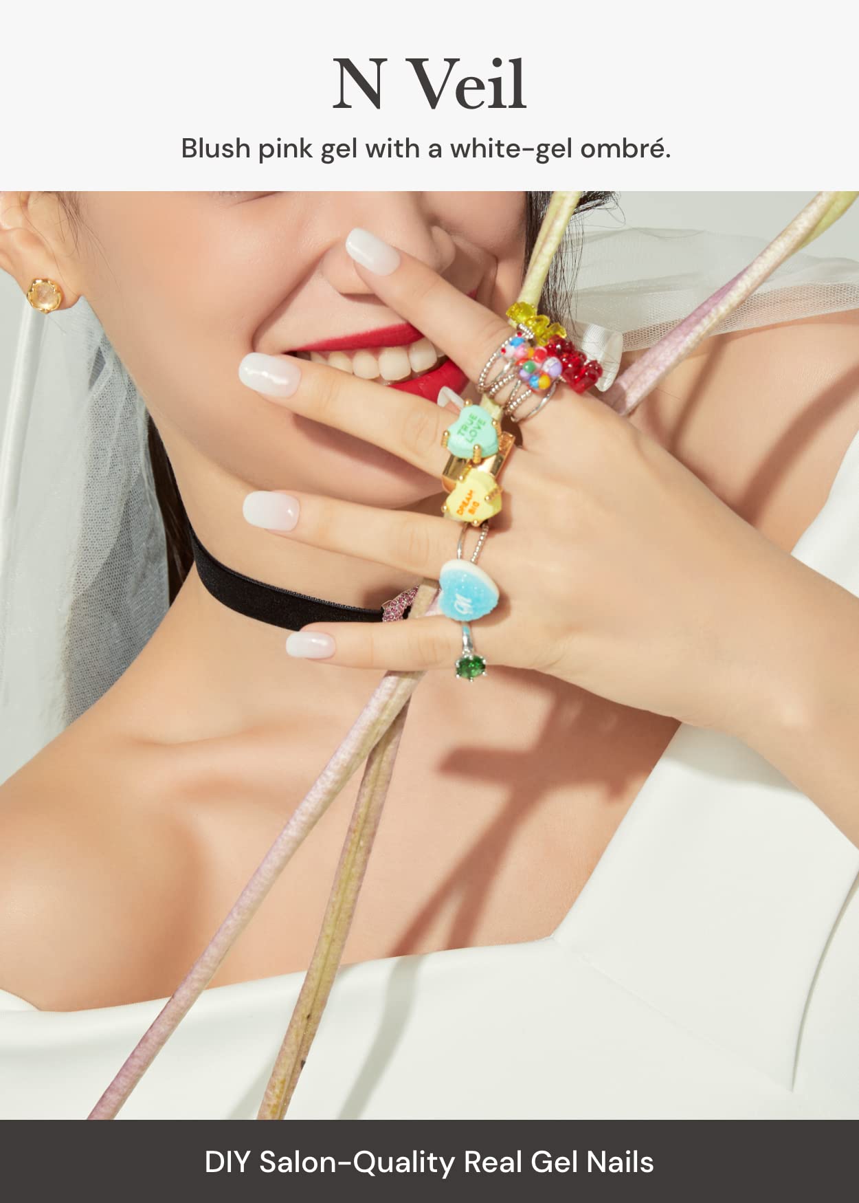 ohhora N Veil – bandes blanc et ombré pour un look sophistiqué