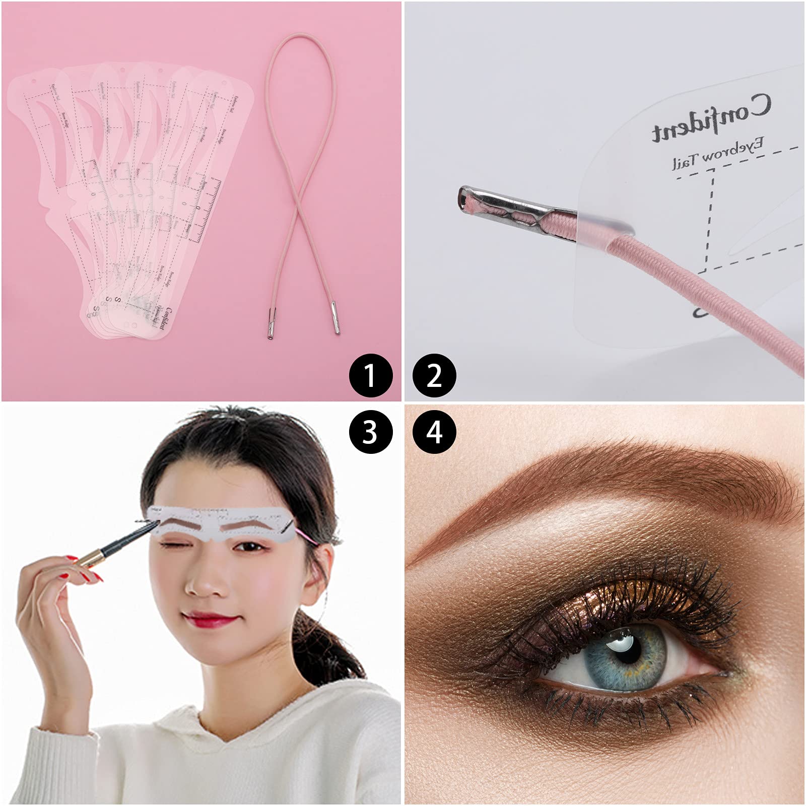 Ensemble gabarits sourcils Ohlove, solution polyvalente pour le maquillage quotidien
