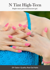 Ohora bandes gel semi-cure rose brillance sur ongles, aspect salon durable.