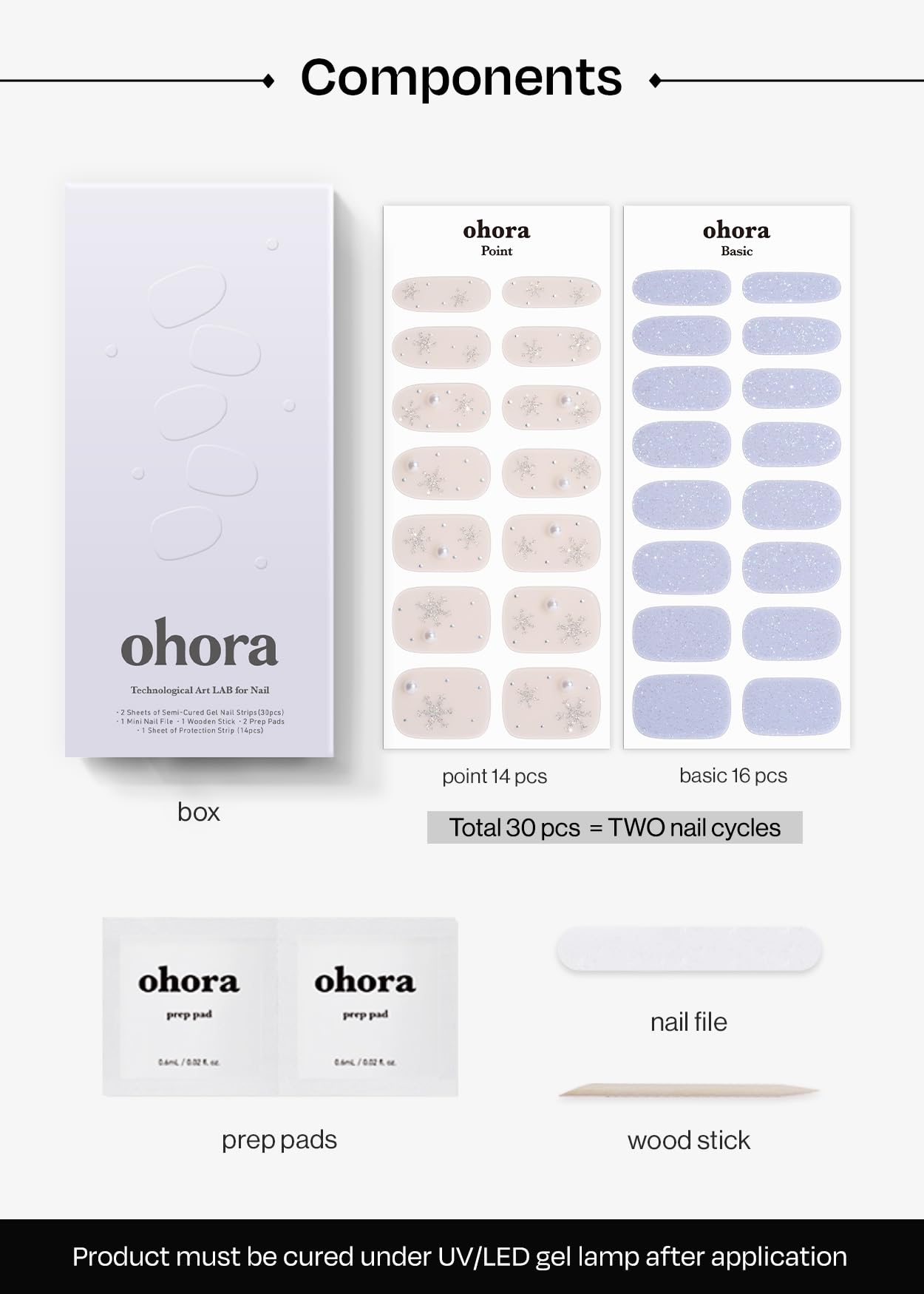 Ohora Bandes Ongles Semi-Cuits N Frozen Mirror – finition lisse et look salon rapide