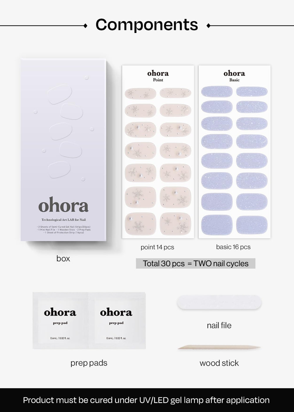 Ohora Bandes Ongles Semi-Cuits N Frozen Mirror – finition lisse et look salon rapide