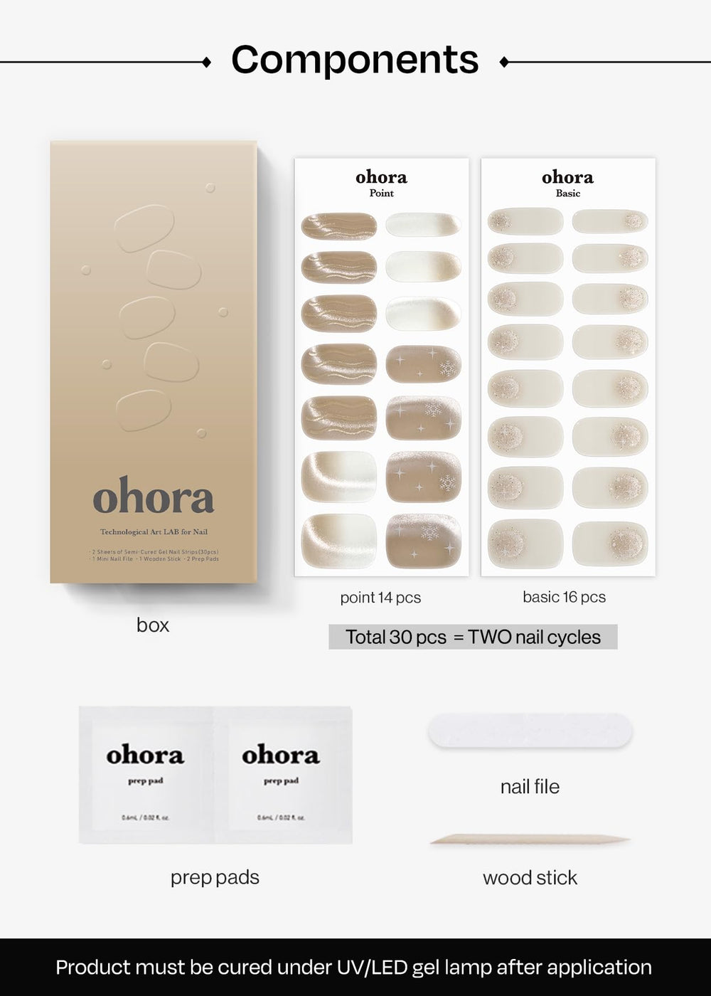 ohora Bandes Ongles Semi Cures N Snow Spell retrait facile après utilisation