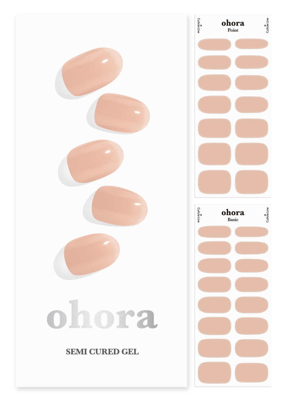 ohora Bandes Gel Semi-Cures N Bare Peach emballage prêt à l'emploi