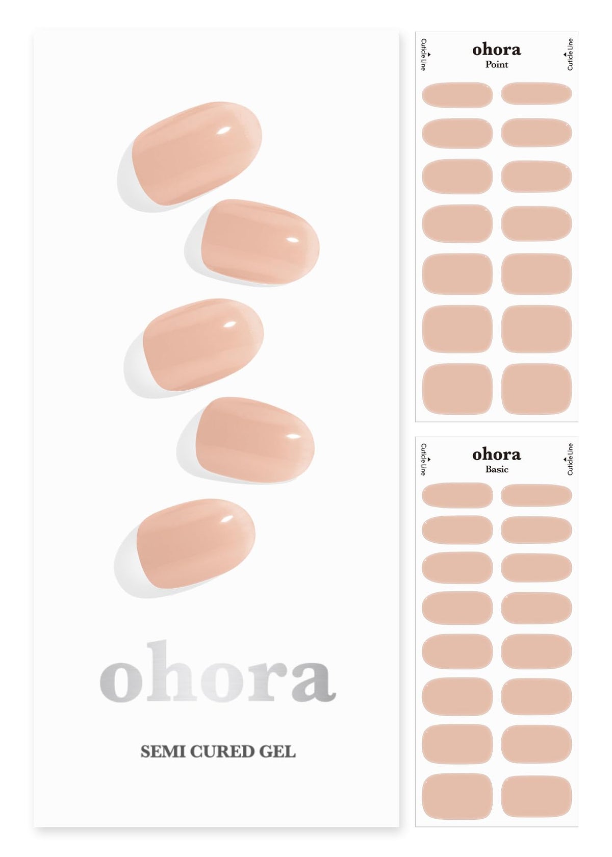 ohora Bandes Gel Semi-Cures N Bare Peach emballage prêt à l'emploi
