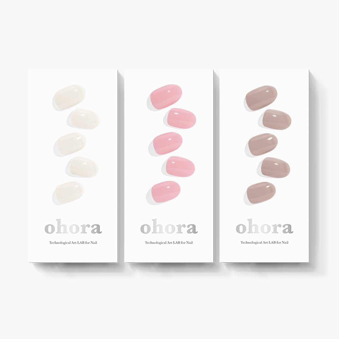 Ohora Ensemble Trio Quotidien – boîte d’ongles crème coton pour une manucure rapide à domicile.