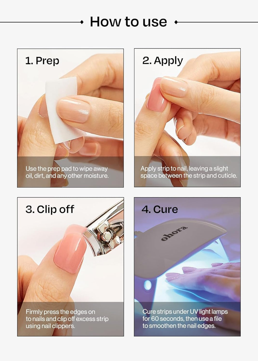 Lampe UV/LED compatible Ohora pour une cure efficace.
