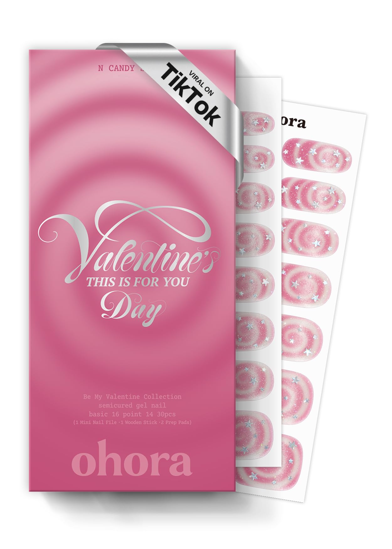 Ohora N Candy Swirl ensemble ongles, look salon à domicile durable.