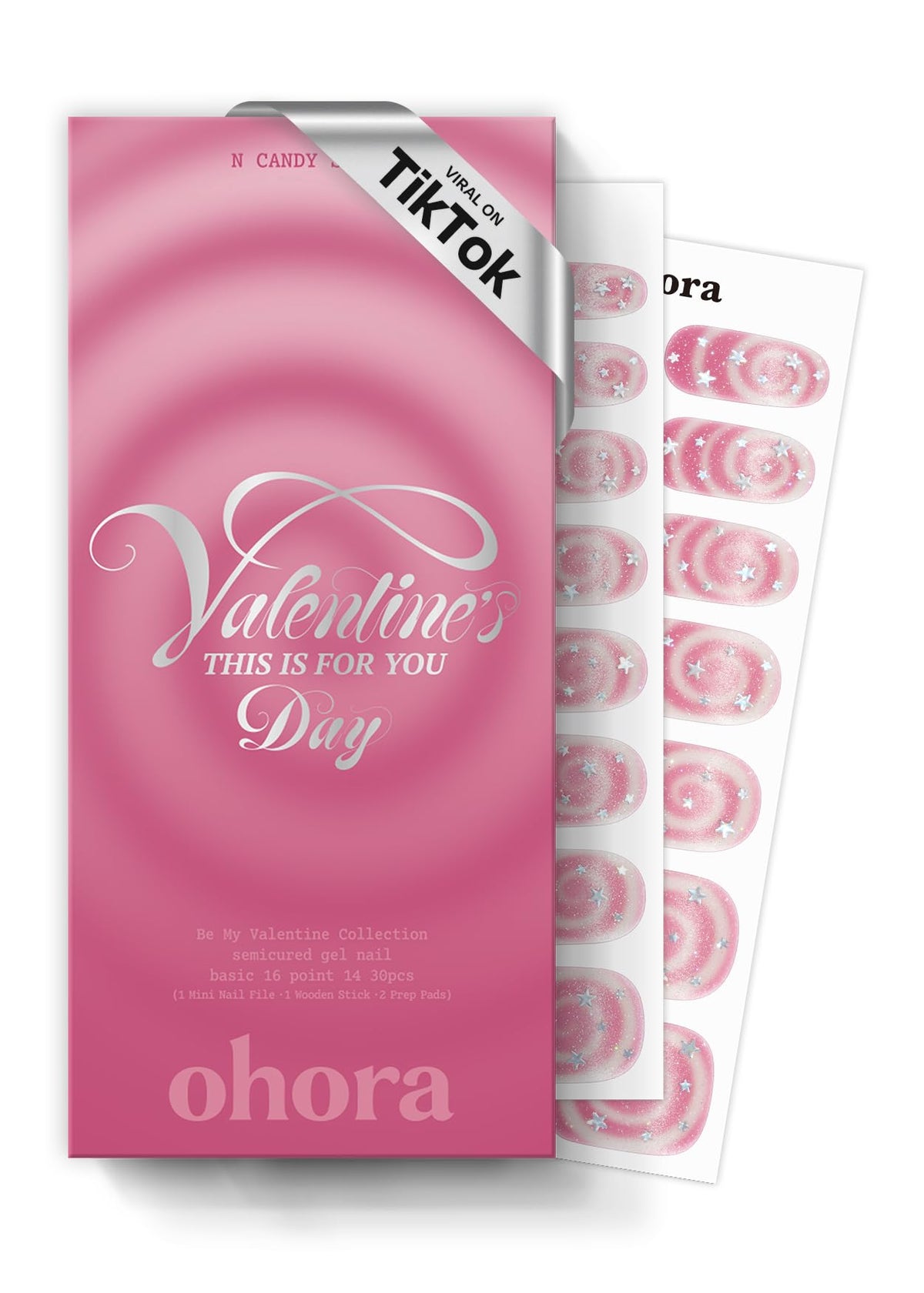 Ohora N Candy Swirl ensemble ongles, look salon à domicile durable.