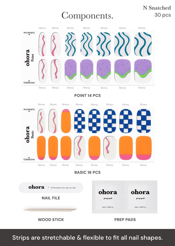 Ohora Strips bleu motif diagonales — adhérence fiable.