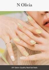 Ohora N Olivia — motifs vert sur bandes gel pour design tendance et tenue longue.