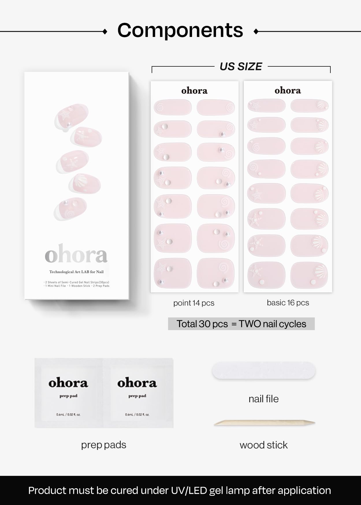 ohora N Seashell Love: pose simple, idéale pour débutants cherchant un effet salon.
