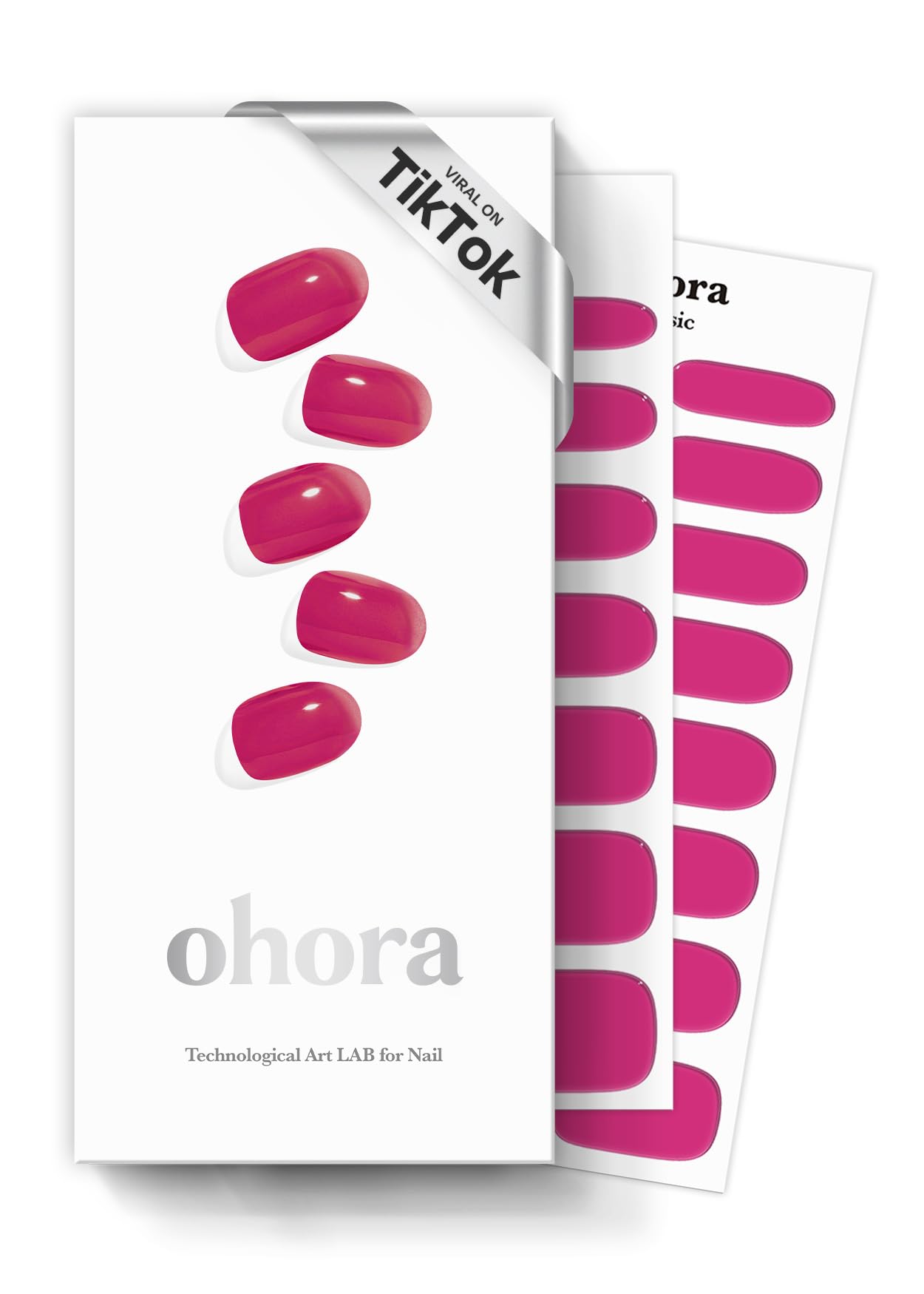 ohora bandes gel semi-cuites teinte N Tint rouge rose, look salon rapide