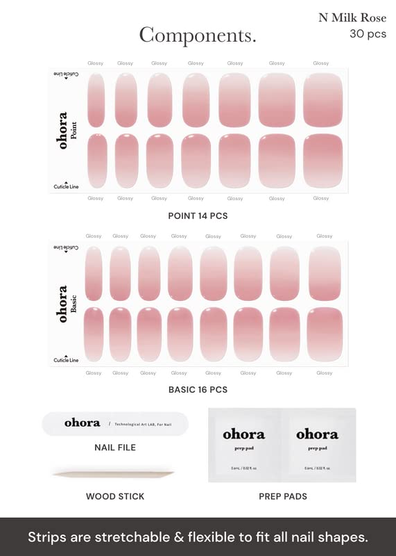ohora Strips Gel – accessoires inclus pour préparer et poser.