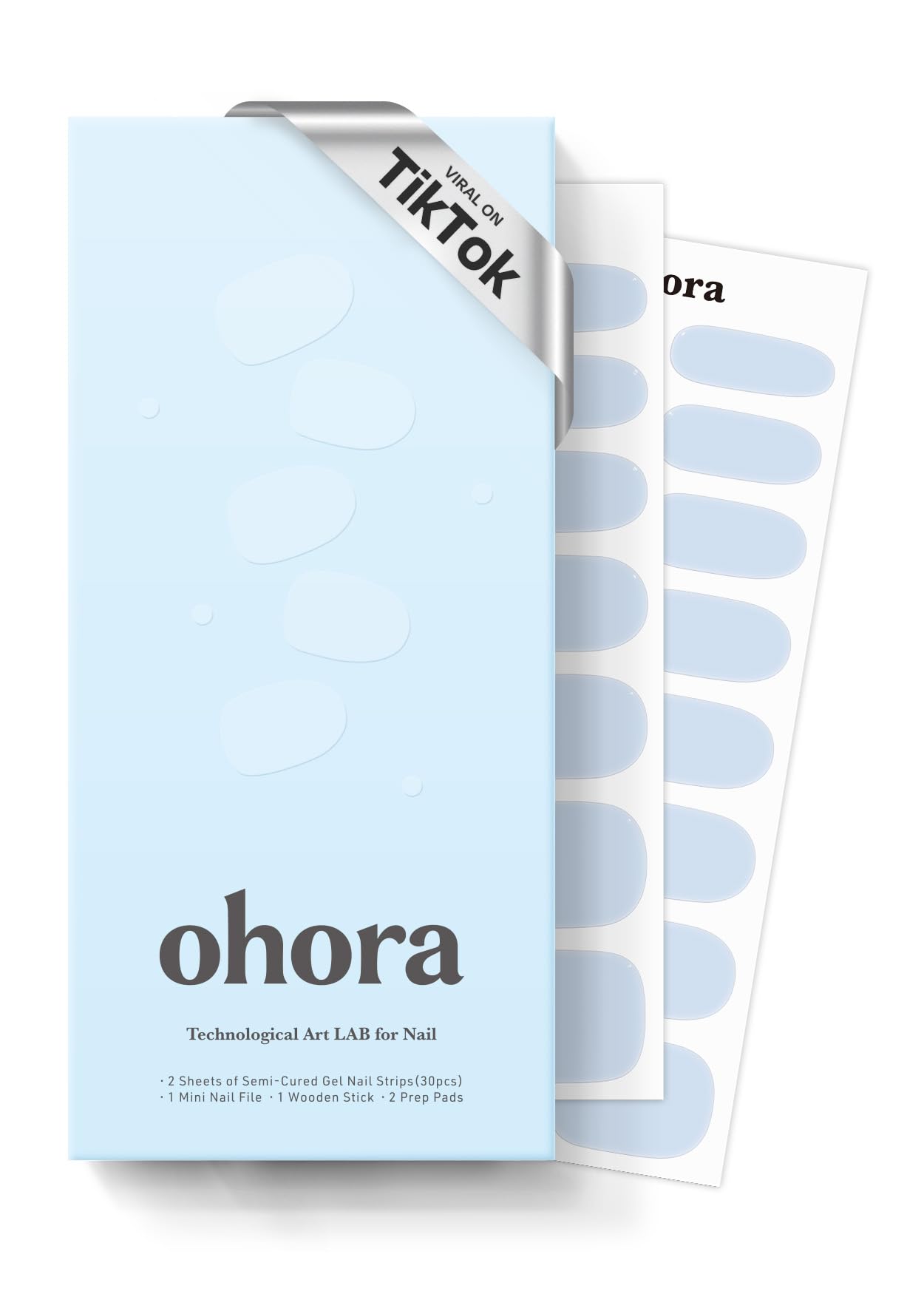 Ohora Strips Gel Semi-Cuits Gris Bleu dans son emballage prêt à l'emploi.