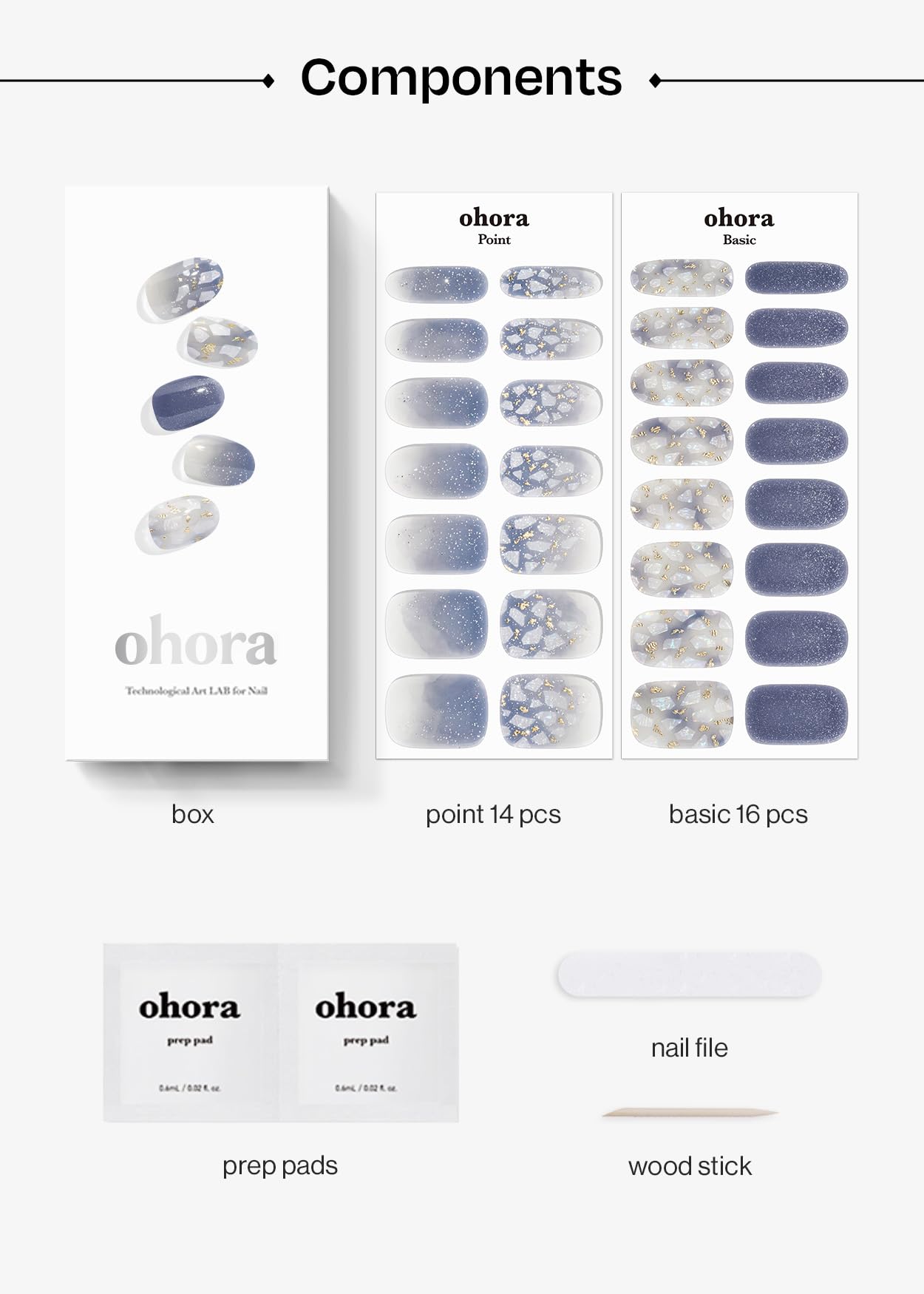 OHORA Strips ongles semi-cures fini brillant pour un effet salon.