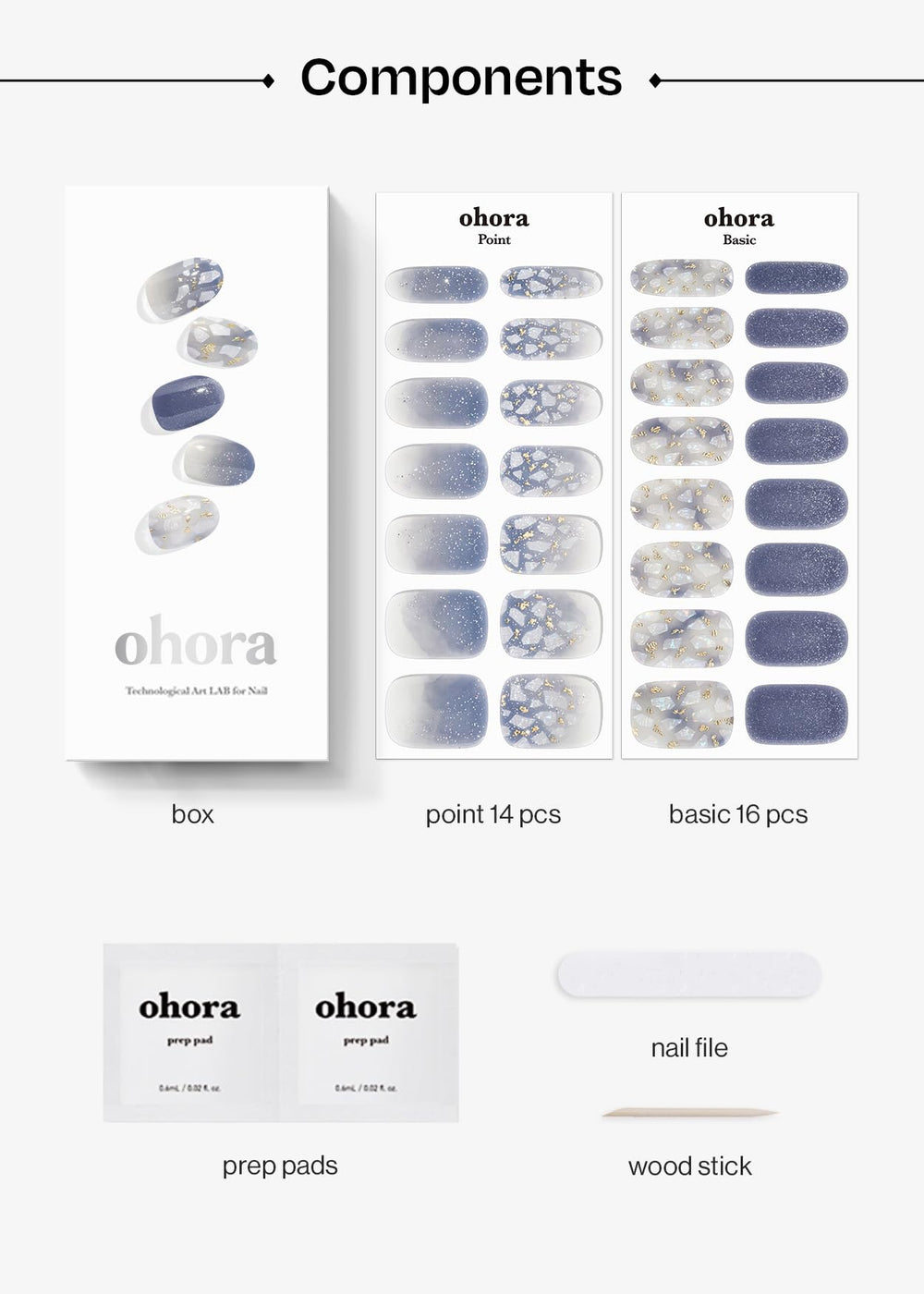 OHORA Strips ongles semi-cures fini brillant pour un effet salon.