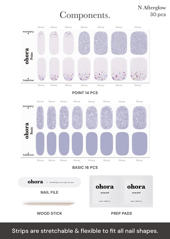 Ohora tampons de préparation et lime à ongles en bois inclus