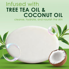 Oiangna Savon antifongique à l'huile d'arbre à thé – barre avant utilisation, texture riche et moussante.