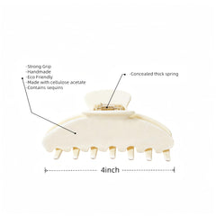 Détail matière des pinces OideGuiing en acétate pour une allure raffinée et durable.