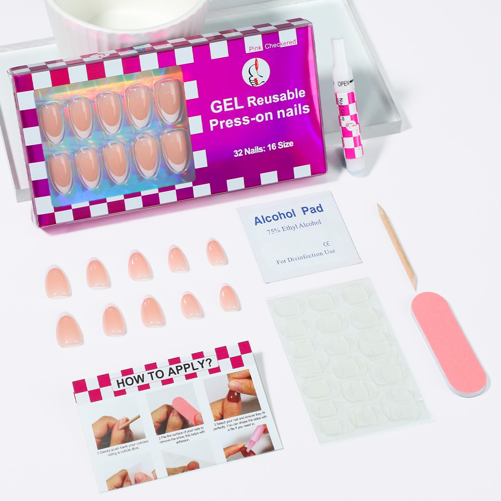 OIFEN Ensemble de faux ongles 32 pièces et 16 tailles incluses.