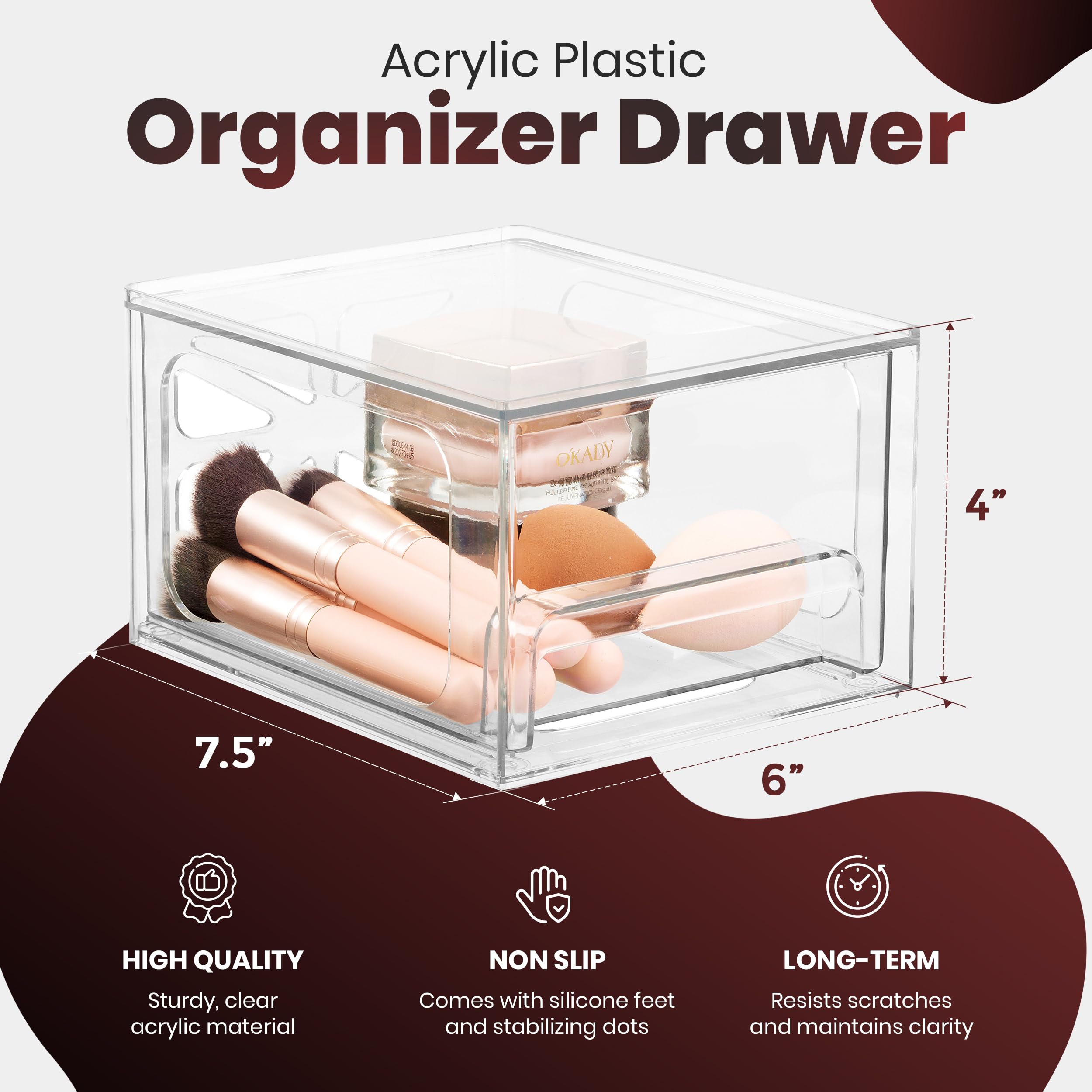 Oizeir base antiderapante avec pieds en silicone pour stabilité.