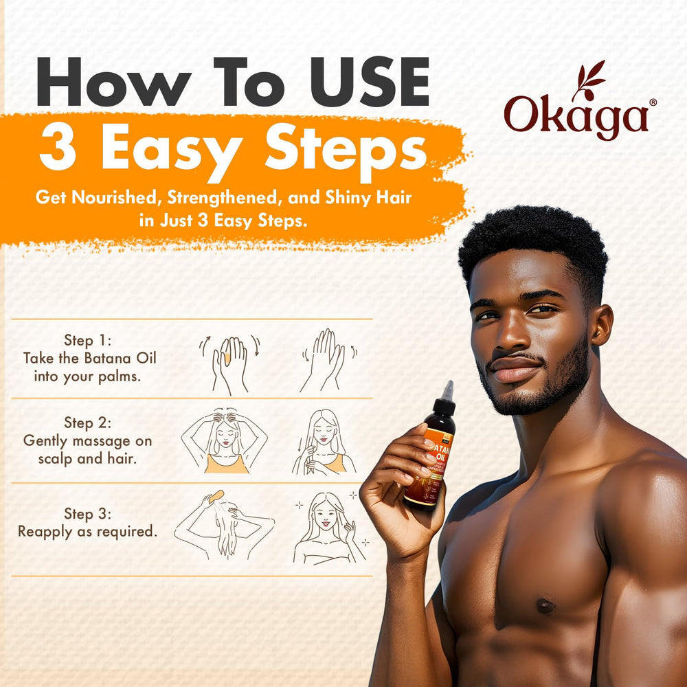 Okaga Batana Oil : texture légère qui démêle sans gras sur cheveux.
