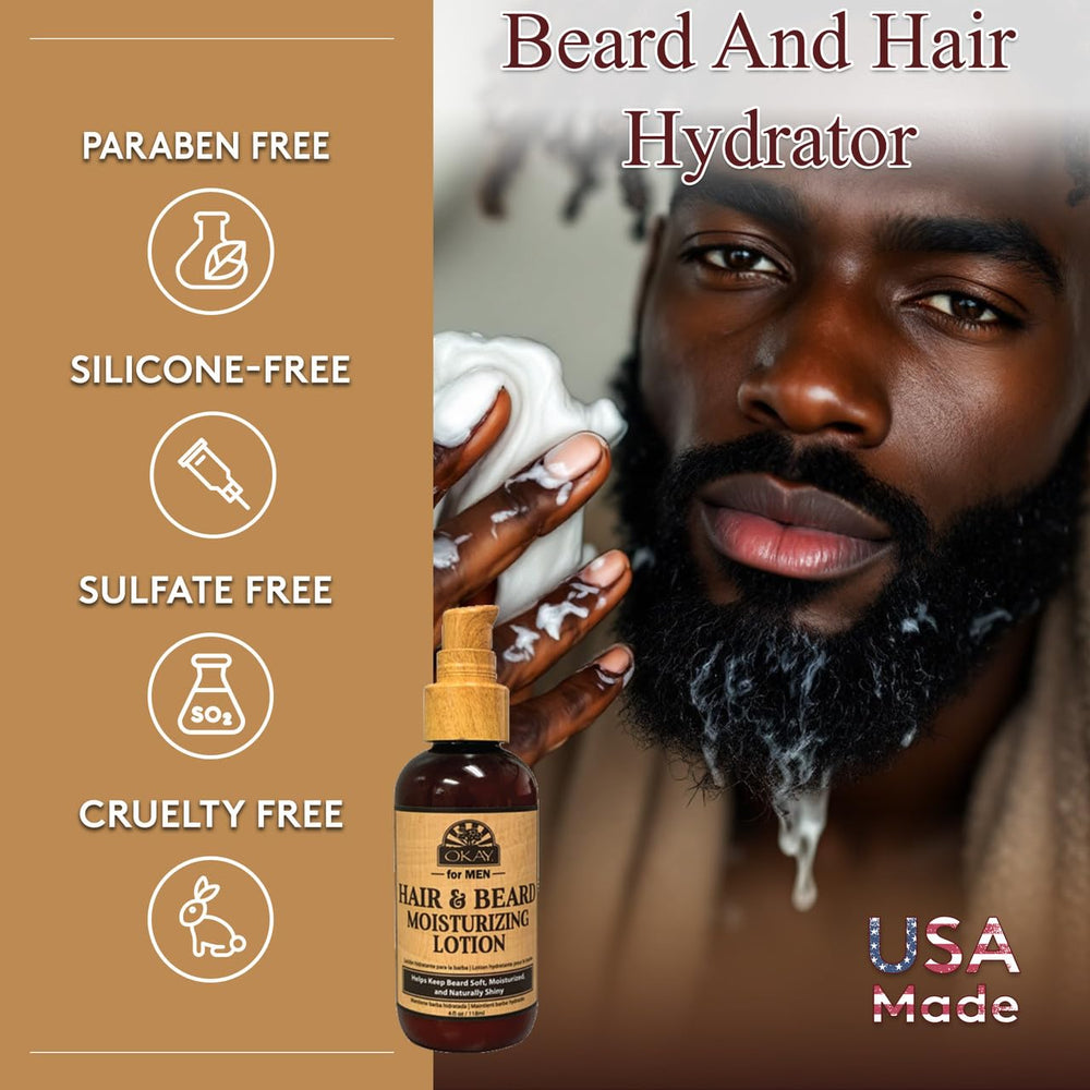 OKAY lotion douceur-barbe-cheveux flacon : douceur durable au quotidien.