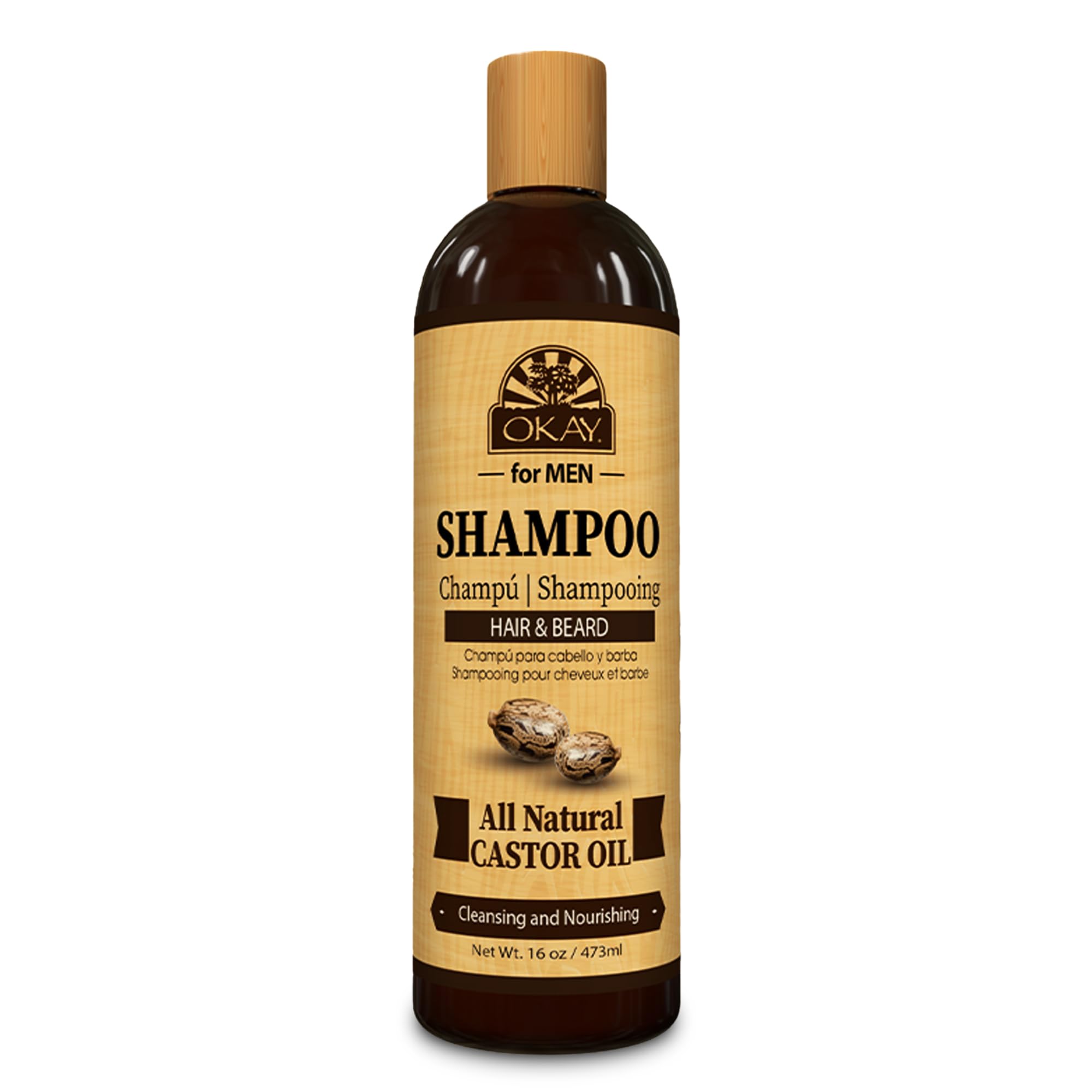 OKAY pour homme – Shampoing castor, bouteille, hydratation des cheveux.