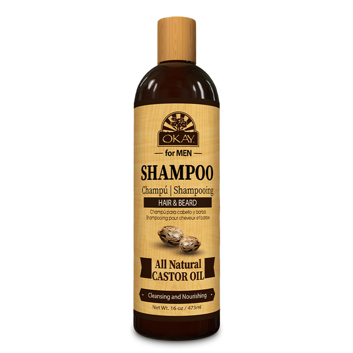OKAY pour homme – Shampoing castor, bouteille, hydratation des cheveux.