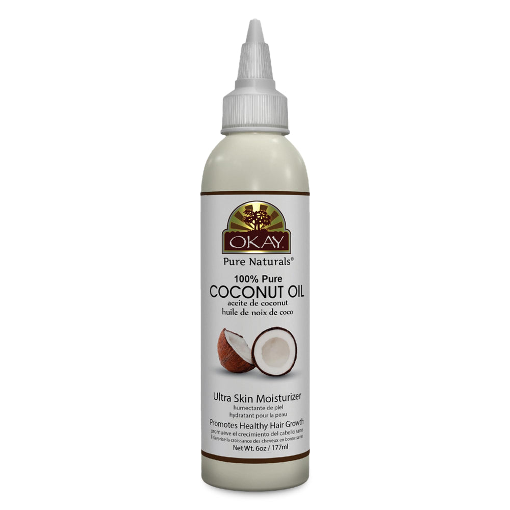 OKAY huile coco pure dans flacon pompe, hydratation pratique et naturelle.