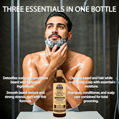 Okay-MEN barbe-et-cheveux-soin, nettoie et clarifie en douceur.