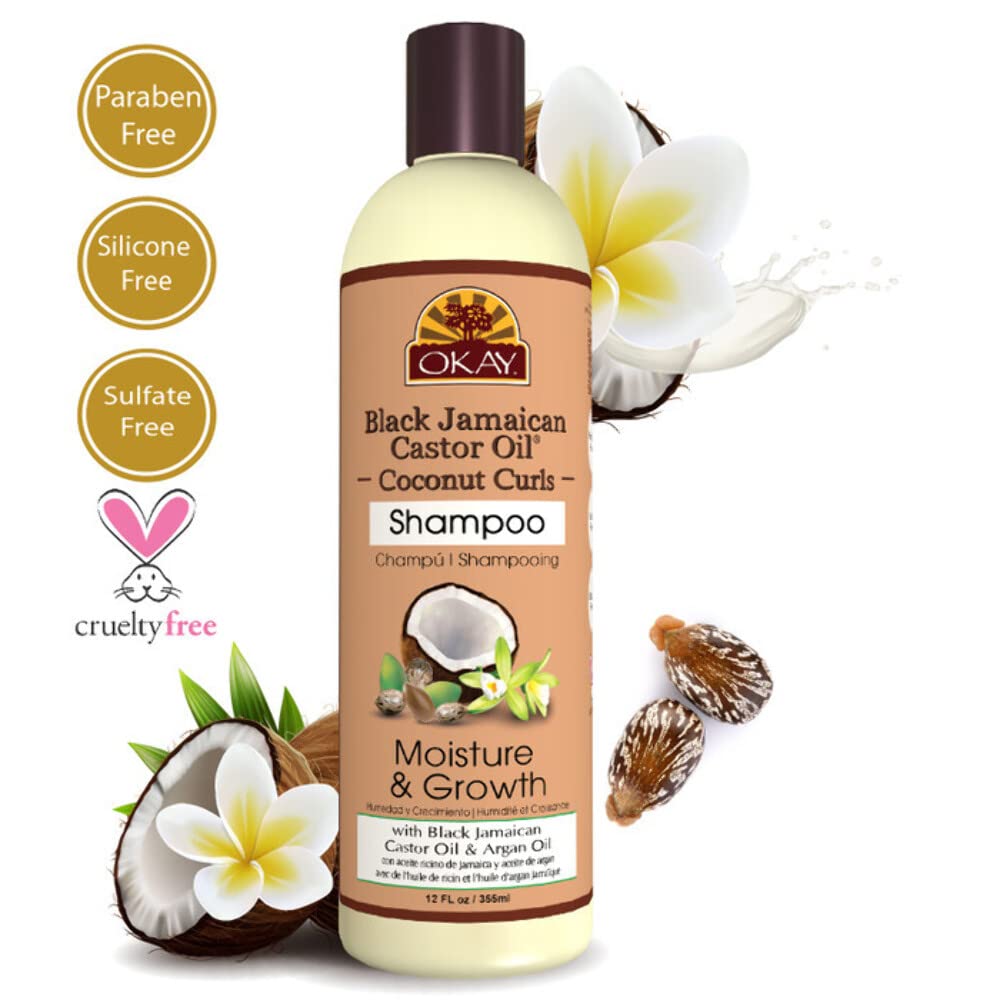OKAY Shampoing ricin noir et argan — texture nourrissante et brillance