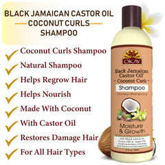 OKAY Shampoing ricin noir — massage cuir chevelu pour revitalisation