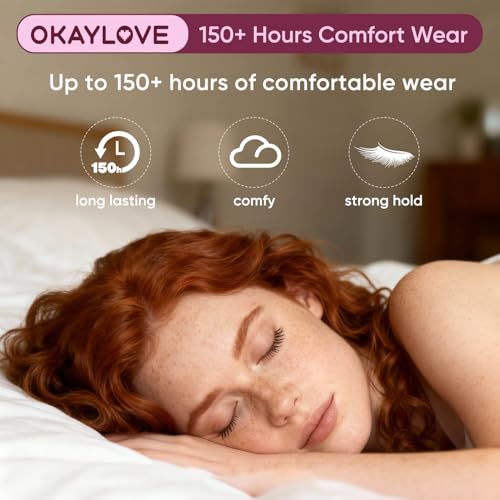 OKAYLOVE Bottle with dried-clear formula highlights the invisible finish on lashes.