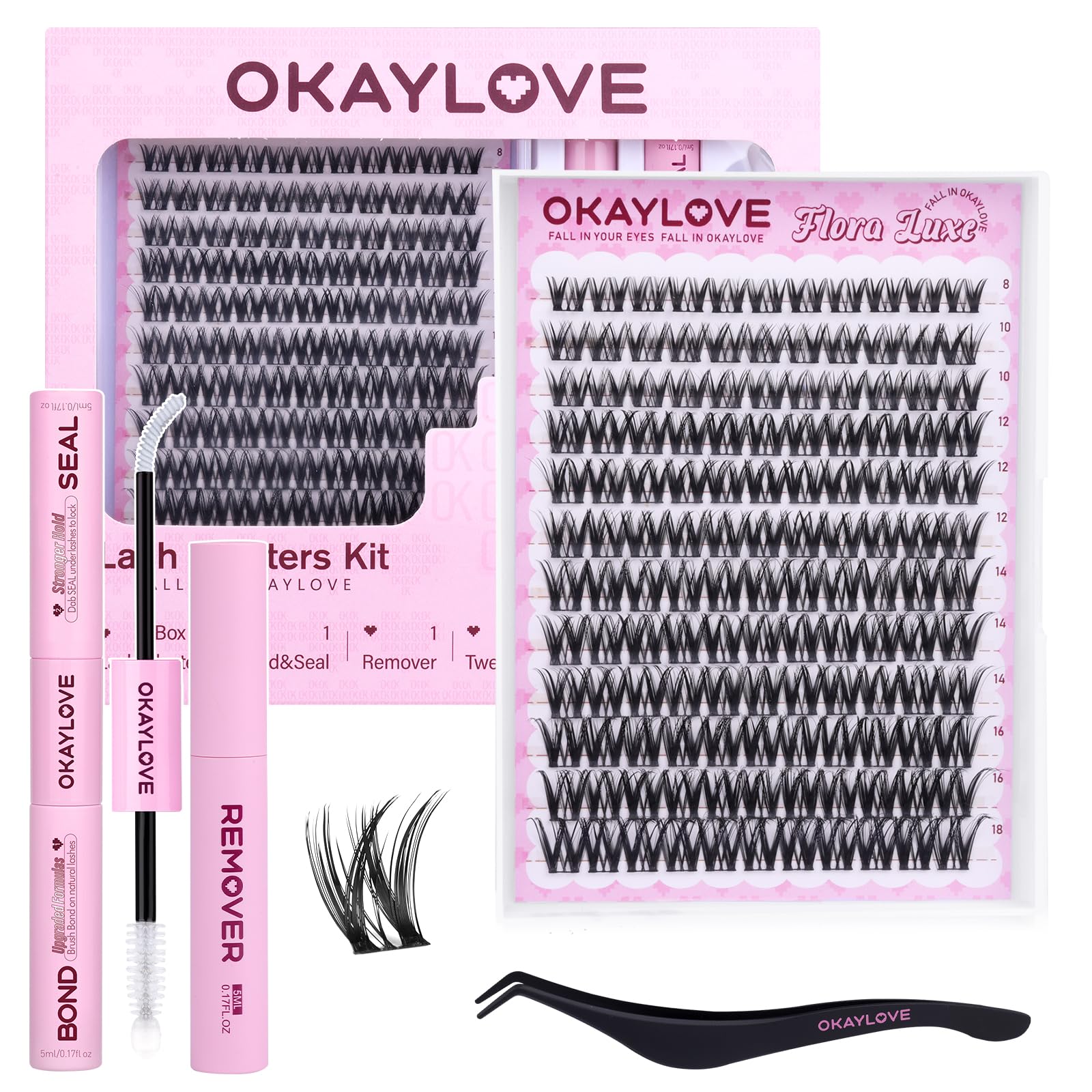 OKAYLOVE Flora Luxe extensions 8-18 mm pour un regard naturel et léger.