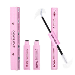 OKAYLOVE Lash Cluster Glue bottle demonstrates a quick, strong bond for natural-looking lashes.
