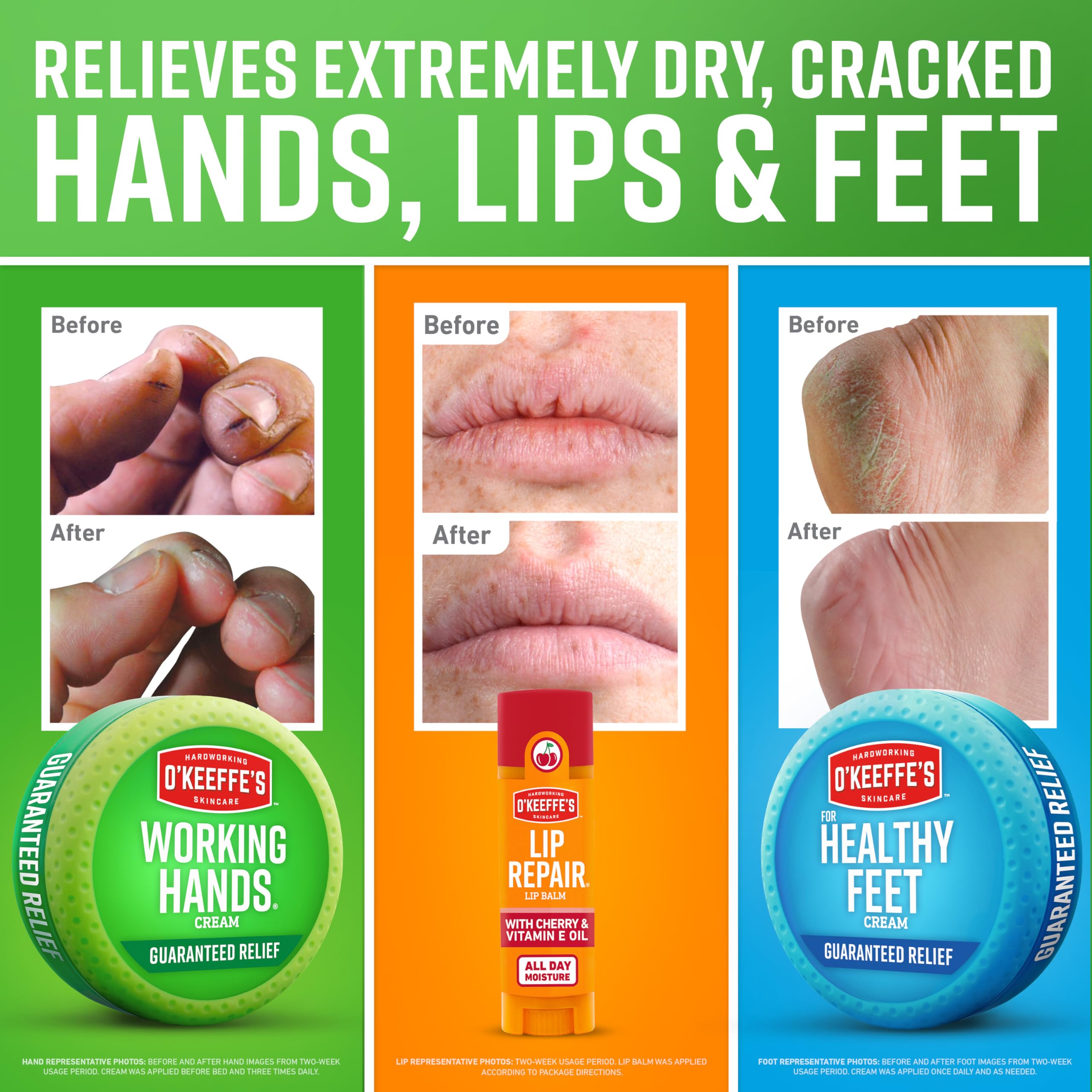 Crème pieds Healthy Feet d'O'Keeffe's sur une surface, texture riche et hydratante.