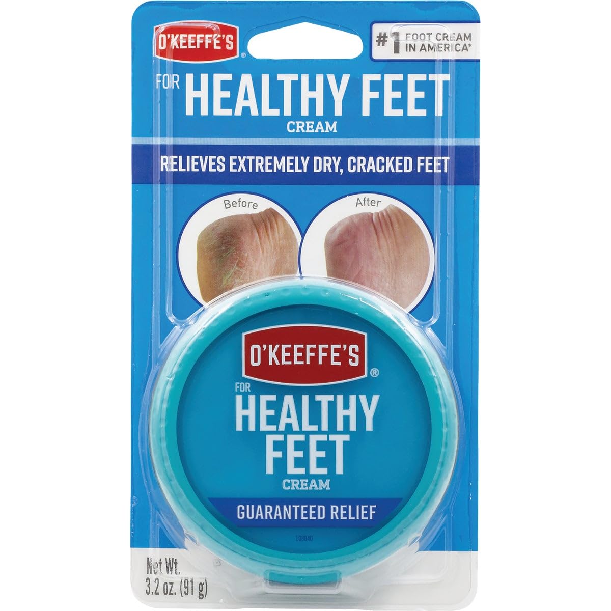 Crème pour les pieds sains d'O'Keeffe's dans le flacon, hydratation durable.