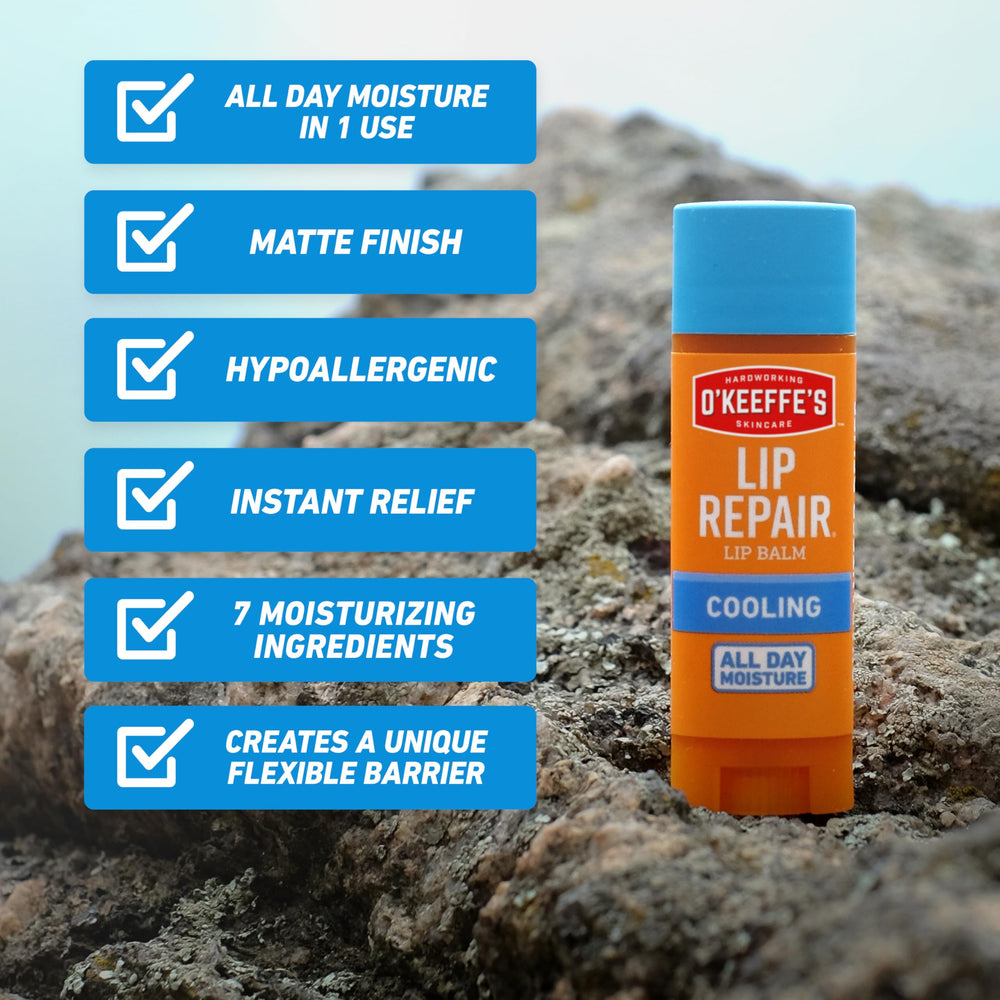 O'Keeffe's Lip Repair emballage compact idéal pour le sac.