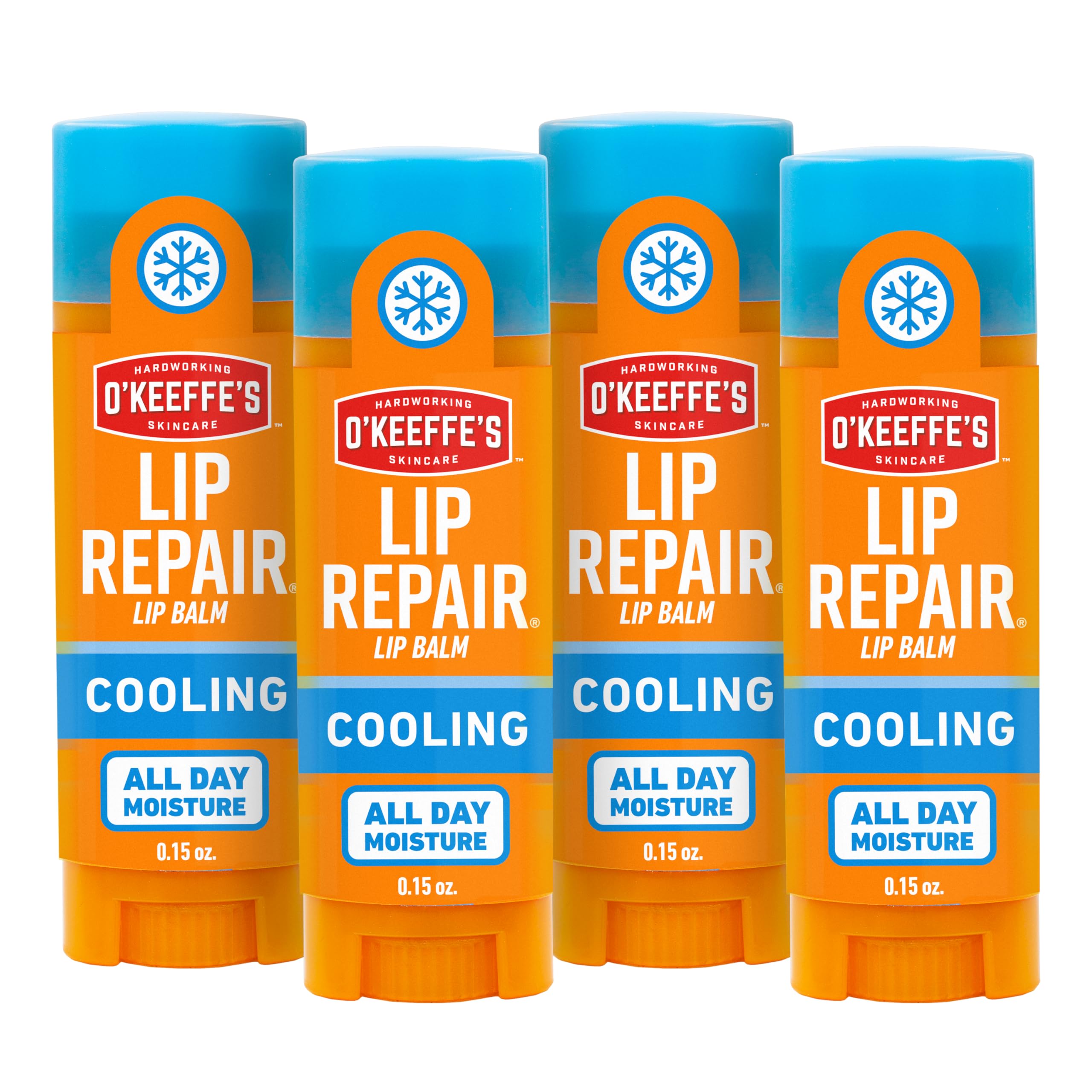O'Keeffe's Lip Repair stick avec refroidissement apaise les lèvres sèches et gercées.