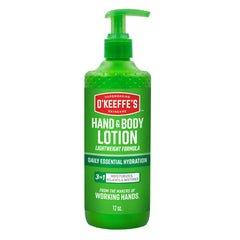 Lotion mains et corps O'Keeffe's avec pompe pratique pour hydratation rapide