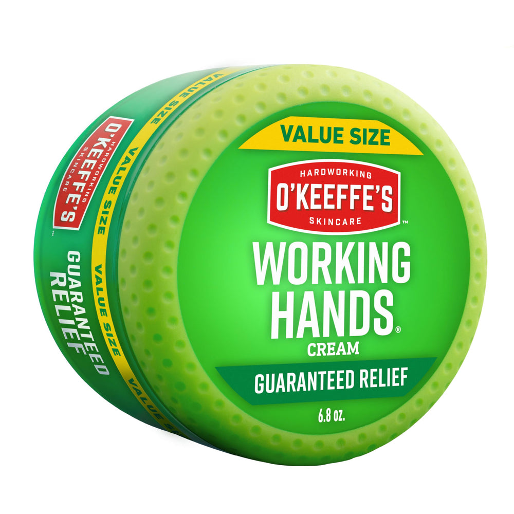 Crème pour les mains O’Keeffe’s pot – texture riche et hydratante.