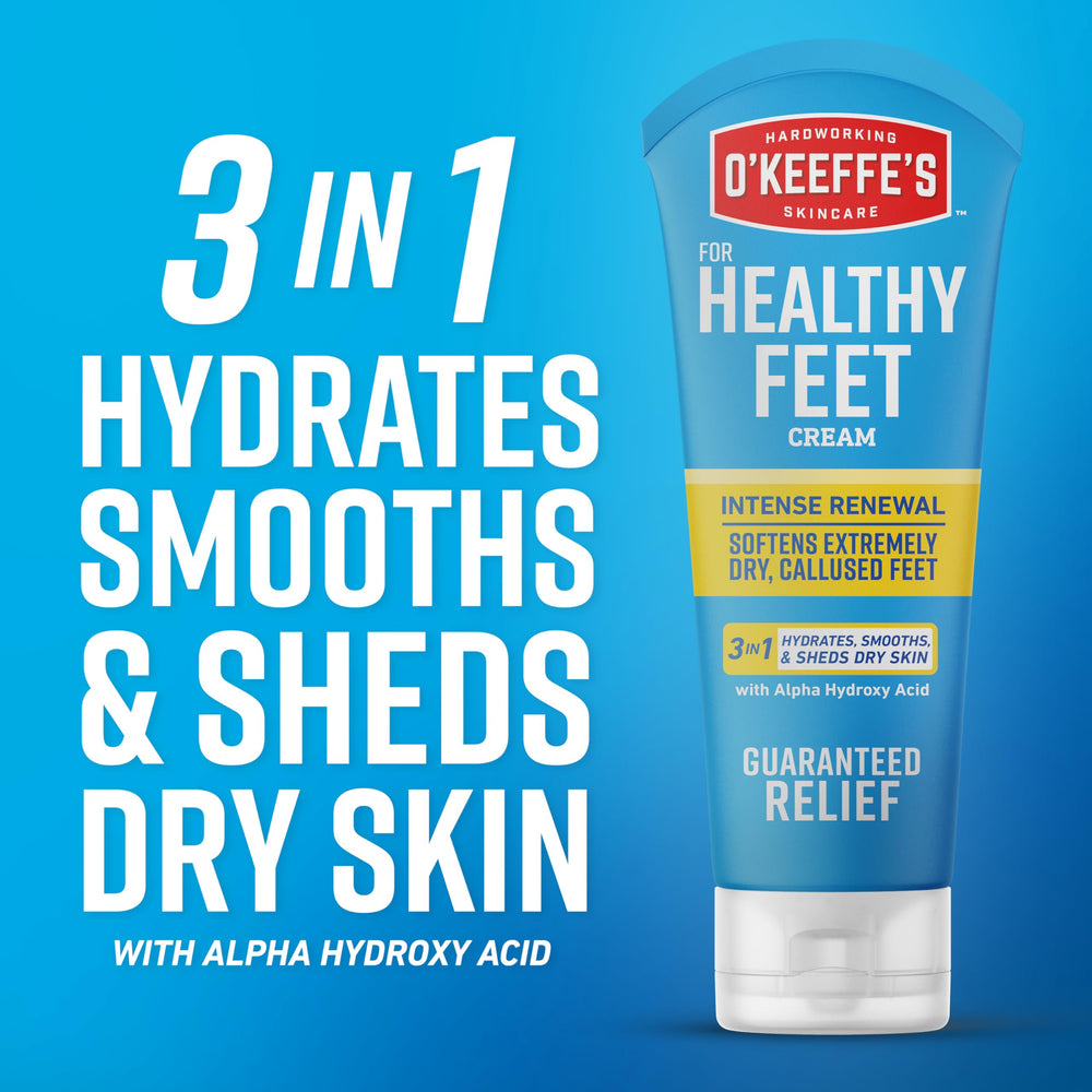 Tube O'Keeffe's Crème Pieds 3 oz – formule à base d'urée et AHA.