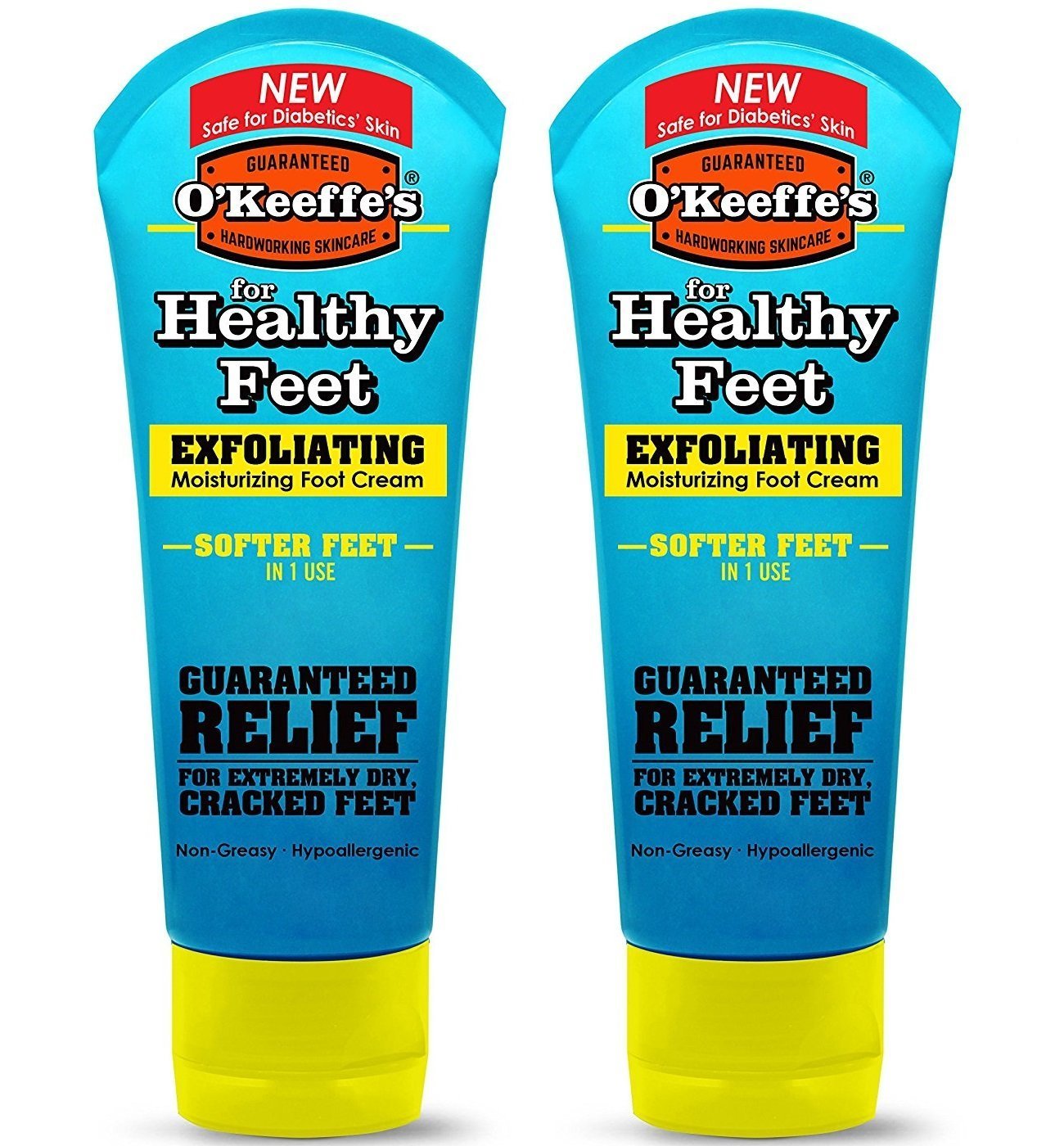 Crème pour les pieds O'Keeffe's — tube affiché, soin intensif pour pieds très secs.